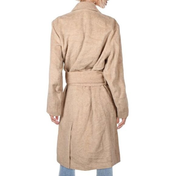 Vince Womens Beige Alpaca Double Breasted Dress Long Coat Outerwear NWT - Picture 2 of 4
